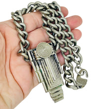 Load image into Gallery viewer, MONIES GERDA LYNGGAARD Copenhagen silver tone modernist designer chain necklace