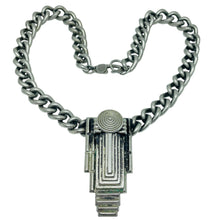 Load image into Gallery viewer, MONIES GERDA LYNGGAARD Copenhagen silver tone modernist designer chain necklace