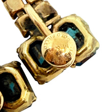 Load image into Gallery viewer, M&S 1/20 12k gold filled blue glass stones screw back earrings