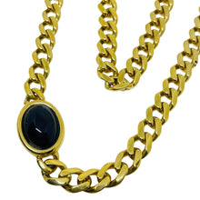 Load image into Gallery viewer, NAPIER signed vintage gold tone black cabs massive chain designer necklace
