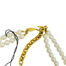 Load image into Gallery viewer, NAPIER signed vintage gold tone pearl rhinestones designer beaded necklace