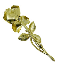Load image into Gallery viewer, PASTELLI signed vintage gold tone flower rose designer brooch