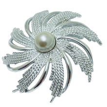 Load image into Gallery viewer, SARAH COVENTRY signed silver pearl flower designer runway earrings brooch set