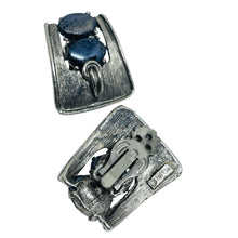 Load image into Gallery viewer, SELINI signed vintage silver tone belt buckle beaded designer necklace earrings