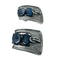 Load image into Gallery viewer, SELINI signed vintage silver tone belt buckle beaded designer necklace earrings