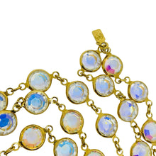 Load image into Gallery viewer, SWAROVSKI swan signed gold plated aurora crystals bezel chain designer necklace