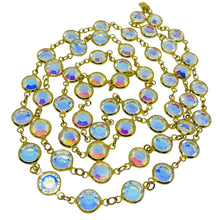Load image into Gallery viewer, SWAROVSKI swan signed gold plated aurora crystals bezel chain designer necklace