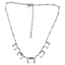 Load image into Gallery viewer, SWAROVSKI swan signed silver plated crystal designer necklace