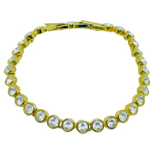 Load image into Gallery viewer, SWAROVSKI swan signed vintage gold plated crystal designer bracelet