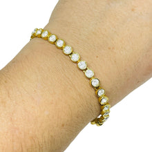 Load image into Gallery viewer, SWAROVSKI swan signed vintage gold plated crystal designer bracelet