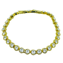 Load image into Gallery viewer, SWAROVSKI swan signed vintage gold plated crystal designer bracelet