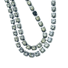 Load image into Gallery viewer, TRIFARI crown signed silver black modernist rhinestone designer runway necklace