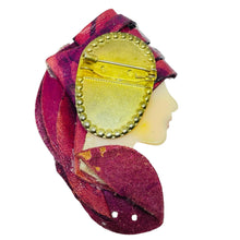 Load image into Gallery viewer, Vintage 80's flapper art deco style ladies face designer pin brooch