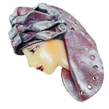 Load image into Gallery viewer, Vintage 80's flapper art deco style ladies face designer pin brooch