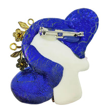 Load image into Gallery viewer, Vintage 80's flapper art deco style ladies face designer pin brooch