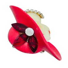 Load image into Gallery viewer, Vintage 80's flapper art deco style ladies face designer pin brooch