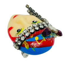 Load image into Gallery viewer, Vintage 80's flapper art deco style ladies face designer pin brooch