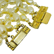 Load image into Gallery viewer, Vintage CAROLEE signed gold tone multi strand faux pearls designer bracelet