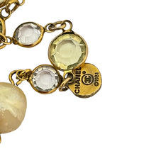 Load image into Gallery viewer, Vintage CHANEL 1981 gold pearl crystal long designer runway necklace