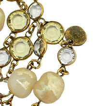 Load image into Gallery viewer, Vintage CHANEL 1981 gold pearl crystal long designer runway necklace