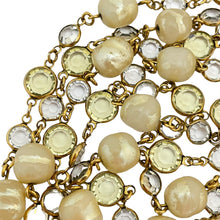 Load image into Gallery viewer, Vintage CHANEL 1981 gold pearl crystal long designer runway necklace