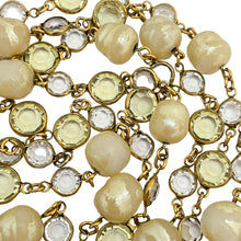 Load image into Gallery viewer, Vintage CHANEL 1981 gold pearl crystal long designer runway necklace