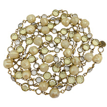 Load image into Gallery viewer, Vintage CHANEL 1981 gold pearl crystal long designer runway necklace