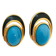Load image into Gallery viewer, Vintage CHRISTIAN DIOR runway necklace earrings set turquoise enamel crystal