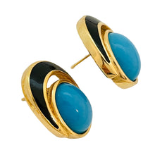 Load image into Gallery viewer, Vintage CHRISTIAN DIOR runway necklace earrings set turquoise enamel crystal