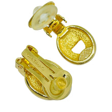 Load image into Gallery viewer, Vintage CHRISTIAN DIOR signed gold plated crystals designer clip on earrings