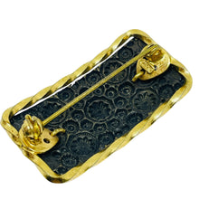 Load image into Gallery viewer, Vintage CZECHO signed gold plated emerald rhinestones brooch