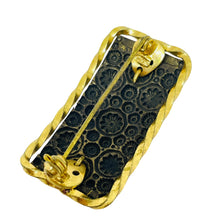 Load image into Gallery viewer, Vintage CZECHO signed gold plated ruby rhinestones brooch