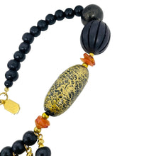 Load image into Gallery viewer, Vintage Design by PAOLA gold tone brass gemstone designer necklace