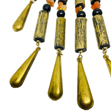 Load image into Gallery viewer, Vintage Design by PAOLA gold tone brass gemstone designer necklace