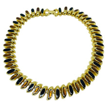 Load image into Gallery viewer, Vintage ERWIN PEARL signed gold tone enamel designer link necklace
