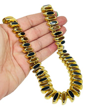 Load image into Gallery viewer, Vintage ERWIN PEARL signed gold tone enamel designer link necklace