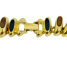 Load image into Gallery viewer, Vintage ERWIN PEARL signed gold tone enamel designer link necklace
