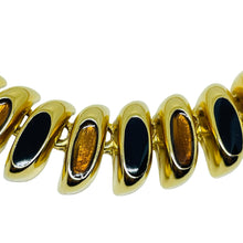 Load image into Gallery viewer, Vintage ERWIN PEARL signed gold tone enamel designer link necklace