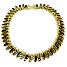 Load image into Gallery viewer, Vintage ERWIN PEARL signed gold tone enamel designer link necklace