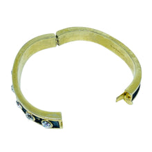 Load image into Gallery viewer, Vintage GIVENCHY signed gold tone enamel rhinestones designer bangle bracelet
