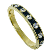 Load image into Gallery viewer, Vintage GIVENCHY signed gold tone enamel rhinestones designer bangle bracelet