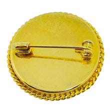 Load image into Gallery viewer, Vintage ITALY gold tone micro mosaic flower brooch