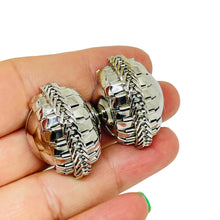 Load image into Gallery viewer, Vintage JEWELS BY JULIO signed silver tone modernist designer clip on earrings