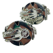 Load image into Gallery viewer, Vintage JEWELS BY JULIO signed silver tone modernist designer clip on earrings