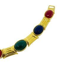 Load image into Gallery viewer, Vintage JOAN RIVERS signed gold tone jewel royal glass cabs designer bracelet