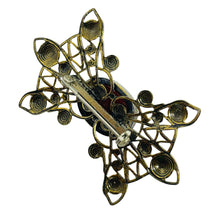 Load image into Gallery viewer, Vintage JODY signed bronze gold tone glass stone designer brooch