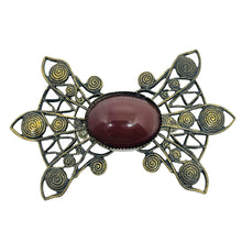 Load image into Gallery viewer, Vintage JODY signed bronze gold tone glass stone designer brooch