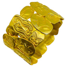 Load image into Gallery viewer, Vintage Lci LIZ CLAIBORNE signed gold tone seahorse massive designer bracelet
