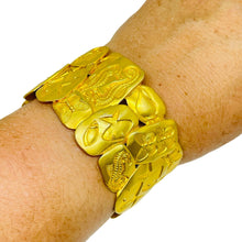 Load image into Gallery viewer, Vintage Lci LIZ CLAIBORNE signed gold tone seahorse massive designer bracelet