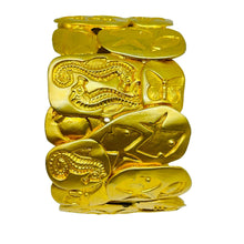 Load image into Gallery viewer, Vintage Lci LIZ CLAIBORNE signed gold tone seahorse massive designer bracelet